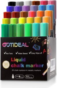 GOTIDEAL Liquid Chalk Markers, 30 colors Premium